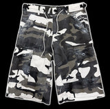 2AM ESSENTIALS 001 — SNOW CAMO CARGO SHORTS