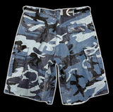 2AM ESSENTIALS 001 — BLUE CAMO CARGO SHORTS *LIMITED SIZES*